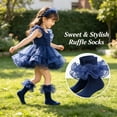 thumbnail image 2 of TELOLY 2Pairs Kids Socks,8-10 Years Old Ruffle Socks,Solid Color Lace Socks,Combination3, 2 of 7