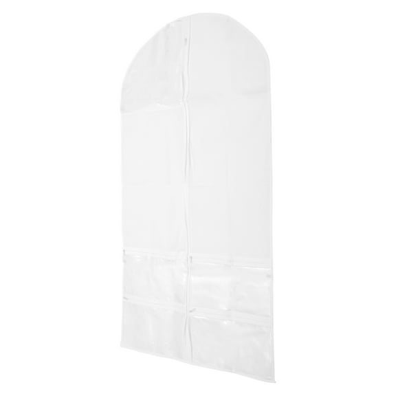 Unique Bargains 1 Pcs Dustproof Zipper Garment Bag White 39.37 in