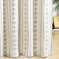 thumbnail image 4 of Alishomtll Boho Farmhouse Curtains Linen Light Filtering Blue Geometric Striped Window Drapes ,52"x84", 2 Panels, 4 of 10