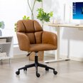 thumbnail image 2 of HOMCOM Chaise de Bureau Pivotante, Chaise de Bureau à Hauteur Réglable, Brun, 2 of 10