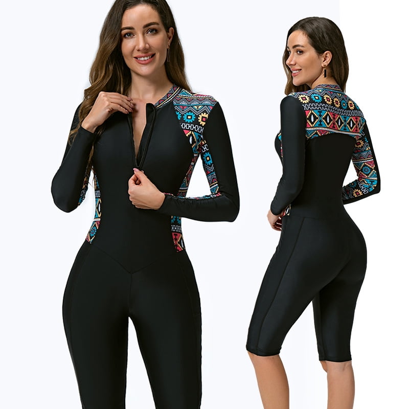 Athletic One piece Swimsuits for Women Tummy Control,Zip Up Rash Guard ...