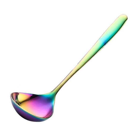 AYYUFE Soup Spoon Ergonomic Design Comfortable Grip Stainless Steel BPA Free Deep Head Stirring Ladle Kitchen Supplies