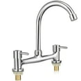 thumbnail image 3 of Grifo mezclador de fregadero de cocina, grifo de agua de doble función, grifo para lavabo, grifo para tocador de baño, 3 of 8