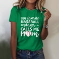 thumbnail image 2 of Lkhaha Womens Graphic T Shirts BasebMom Game Day BasebCute Printed Round Neck Short Sleeve Fashion Workout Clothes Green 2XL, 2 of 4