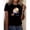 Black, variant on Women's Graphic Cartoon T-Shirt - Playful Sporty Blonde Character Tops - Soft Casual Streetwear for Summer