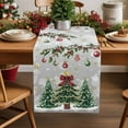thumbnail image 2 of Christmas Tree Dresser Scarf Farmhouse, Dining Table Decorations for Wedding/Parties, Grey Retro Winter Ball Berry Snowflakes Table Runner 72 Inches Long for Kitchen Dining, 18 x 72 In, 2 of 9