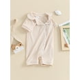 thumbnail image 3 of JYYYBF Baby Boys Jumpsuit, Short Sleeve Turn-down Collar Button-down Summer Romper Clothes for Casual Daily, 3 of 6