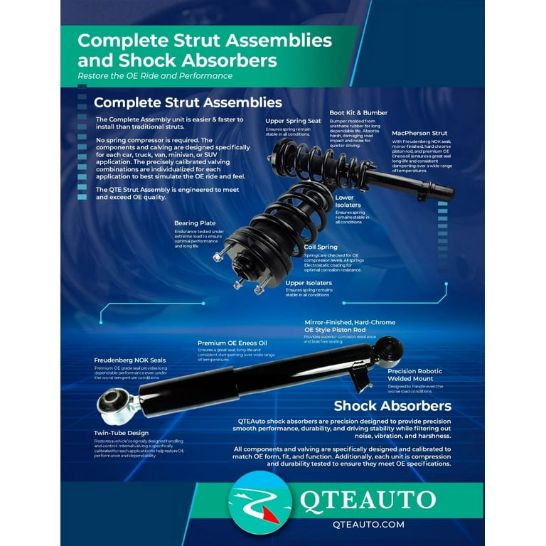 Set 4 Front Suspension Strut Assembly-Rear Shock Absorber For 2006