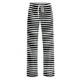 thumbnail image 5 of DENGDENG Womens Flannel Pajama Pants Casual Striped Pajama Pants Comfy Sleep Lounge Wide Leg Pants Halloween Christmas Petite Plus Size Palazzo Pj Bottoms Gray M, 5 of 6