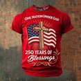 thumbnail image 2 of JAJAHO 250 Years Anniversary USA Shirts For Men Short Sleeve Crew Neck American Flag Print T Shirt 4Th Of July Independence Day Tee Top, 2 of 4