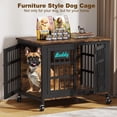 thumbnail image 3 of POAO 32" Heavy Duty Dog Kennel Indoor with Name Tag,Dog Crate Furniture for Medium Dogs,Decorate House as TV Stand, End Table, Bedside Table, 3 of 10