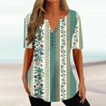 thumbnail image 5 of Patlollav Womens Short Sleeve Tops Fashion V Neck Print Casual Loose Shirts, 5 of 6