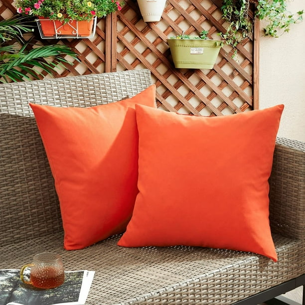 UNIKOME Outdoor Waterproof Throw Pillows 20x20 Feathers and Down Filled