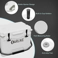 thumbnail image 4 of Oarlike 25QT Hard Cooler Rotomolded Ice Chest with Heavy Duty Handle& Rubber Latches 7 Days Insulation for Camping, Hiking, Picnic, BBQs, Fishing, Traveling, Tailgating Outdoor Activities White, 4 of 5