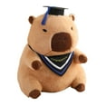 thumbnail image 2 of Rushawy Graduation Capybara Plush Toy with Bachelor Cap, Home Decoration, Capybara Plush 40cm blue collar, 2 of 9