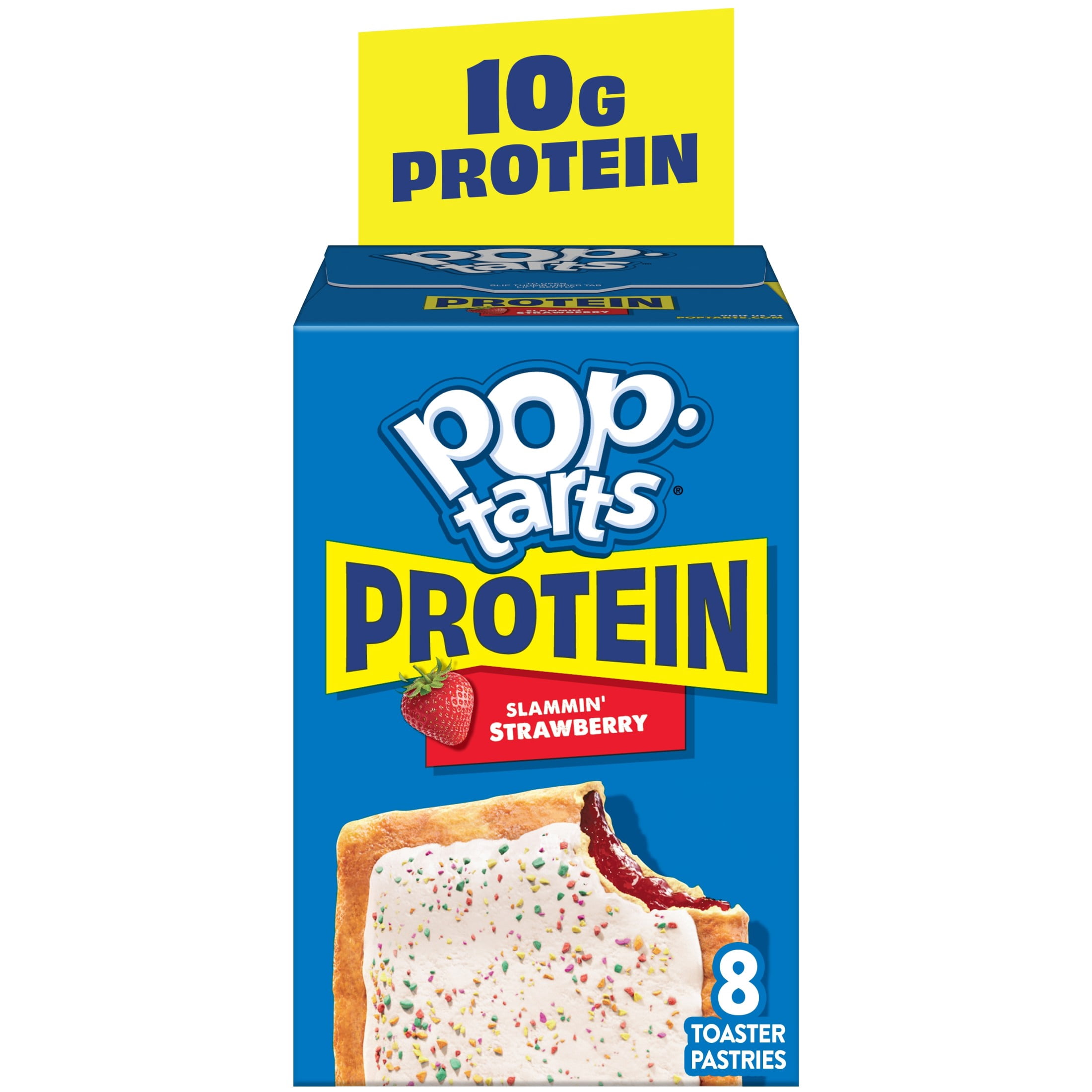 (12 pack) Pop-Tarts Protein Toaster Pastries, 10g Protein, Slammin' Strawberry, 14.3oz Box (8 Pop-Tarts)