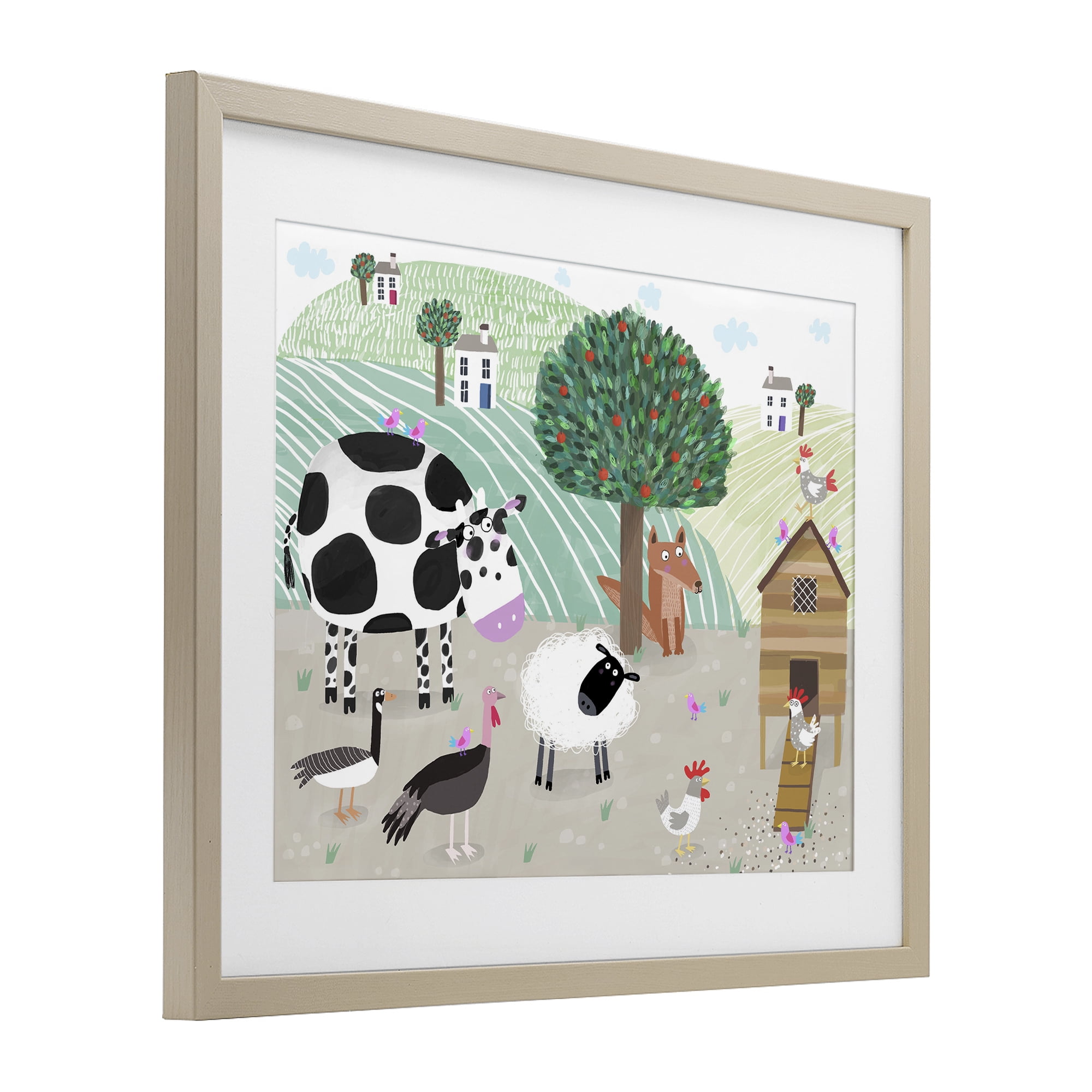 Stupell Industries Down At The Farm Birch Framed Print Under Glass, design by Carla Daly