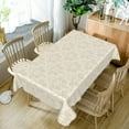 thumbnail image 5 of 60x84inches Floral Print Rectangle Tablecloth Beige Damask Pattern Polyester Table Cloth Waterproof Stain Resistant Fabric Table Cover for Kitchen Dinning Room Buffet Banquet Party Supplies, 5 of 7
