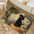 thumbnail image 4 of 1pc Black Cat in a Witch Hat Absorbent Non-Slip Bathroom Thickened Flannel Rug Decor,Soft,Quick Drying,Suitable For Indoor/outdoor Use,Bathrooms,Bedrooms,Kitchens,Terrace,Laundry Rooms,16"x24", 4 of 9