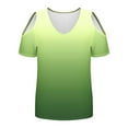thumbnail image 5 of Summer Shirts For Women Sevevn Women's Fashionable Gradient Printed Short Sleeved V-Neck Off Shoulder T-Shirt, 5 of 6
