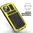 thumbnail image 2 of SaniMore for iPhone 14 Plus 6.7" 2022 Tri-layer Case with Wireless Charging Tempered Glass Screen Protector Hidden Bracket Drop Resistant Heavy Duty Protective Case for iPhone 14 Plus,  Yellow, 2 of 8