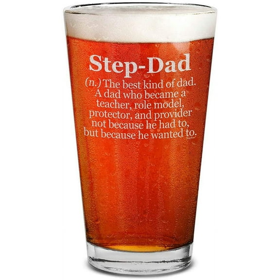 Shop4Ever® Step-Dad Definition Engraved Beer Pint Glass for Stepdad 16 oz.