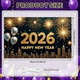 thumbnail image 2 of Gold Numerals Happy New Year Banner Fireworks Design 2026 Backdrop Silver Balloons Star Patterns New Year Display for New Year Party New Year's Eve Family Gathering, 2 of 9