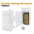 thumbnail image 3 of Wooden Trash Can with Tray Top, 40 Gallon Garbage Receptacle Cabinet, Commercial Grade Rubbish Bin for Office Cafeteria Restaurant (Silver), 3 of 18