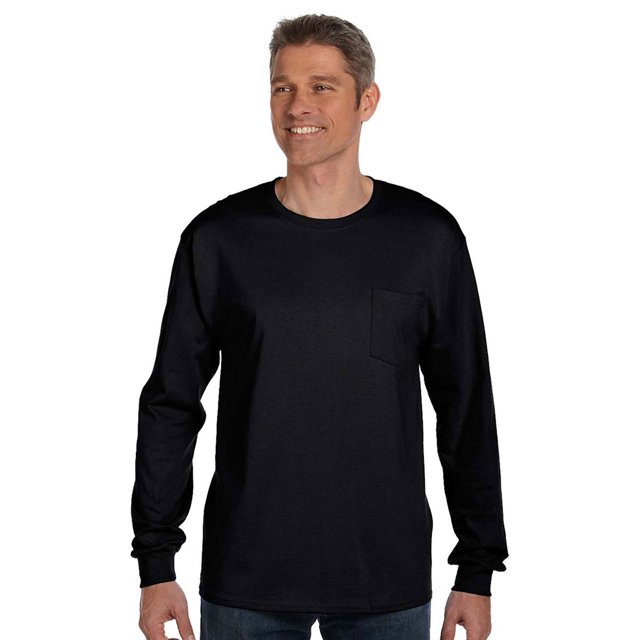 Hanes - Authentic Long Sleeve Pocket T-Shirt