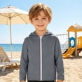 thumbnail image 2 of RUTAYY Boys Hoodie Casual Full Zip Long Sleeve Solid Color Jacket Outdoor Daily Wear Grey, 2 of 6