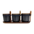 thumbnail image 2 of Tongina Porcelain Spice Jars Condiment Jar Versatile with Spoon and Lid Modern Seasoning Container Kitchen Spice Pots for Restaurants black, 2 of 8