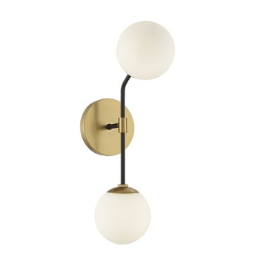 Trade Winds Erin 2-Light Wall Sconce in Matte Black and Natural Brass