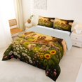 thumbnail image 3 of Manfei Golden Dog Family King Size Comforter Sets, Spring Floral Field Comforters King Size, Golden, Gray Reversible, 3 Pieces, 1 Comforter and 2 Pillowcases, 3 of 7