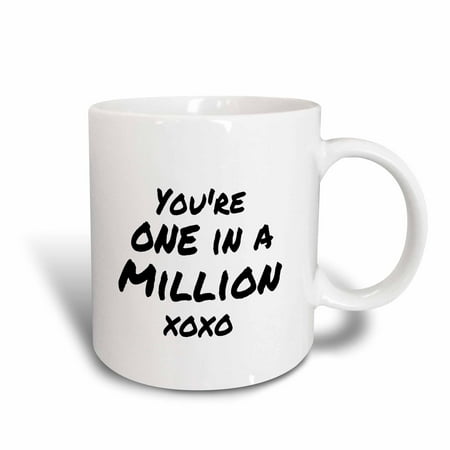 3dRose Youre one in a million xoxo. you are special feel good compliment note, Ceramic Mug, 11-ounce