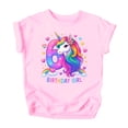 thumbnail image 4 of 6th Birthday Unicorn Shirt for Girls Rainbow Horse Party Theme Six Year Old Graphic Tee Pink Shirt 5-6, 4 of 5