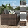 thumbnail image 3 of Sunmthink 7Pcs Outdoor Patio Furniture Set with Fire Pit Table Wicker Rattan Sectional Sofa Patio Conversation Sets-Gray(with Waterproof Cover), 3 of 7