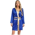 thumbnail image 1 of YiZYiF Peignoir de Boxe en Satin pour Femmes à Manches Longues, Ouvert à l'Avant, avec Garniture Métallique, Cape à Capuche avec Ceinture, Bleu Royal 14, 1 of 6