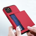 thumbnail image 5 of for iPhone 15 Plus Wallet Case with Sliding Door Hidden Pocket Credit Card Holder Dual Layer Heavy Duty Shockproof Hard PC Hybrid TPU Phone Flip Protective Cover for iPhone 15 Plus, Red, 5 of 8
