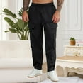 thumbnail image 5 of Fnnxeal Chinos Pants for Men Stylish Solid Casual Pull-On Cargo Pants Black Pants for Men Size M, 5 of 7