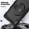 thumbnail image 3 of Case for Matepad SE 11 Inch 2024 with Screen Protector, 360 Degree Rotating Kickstand Hand Strap Heavy Duty Shockproof Cover with Shoulder Strap, Black, 3 of 7