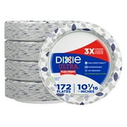 Dixie Ultra, Large Paper Plates, 10 Inch, 43 Count (Pack of 4), 3X Stronger*, Heavy Duty, Microwave-Safe, Soak-Proof, Cut Resistant, Disposable Plates For Heavy, Messy Meals