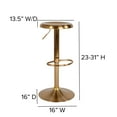 thumbnail image 4 of Flash Furniture Madrid Series Adjustable Height Backless Retro Metal Barstool with Footrest, Gold, 4 of 12