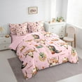 thumbnail image 4 of Feelyou Kawaii Pink Cowgirl Twin Bedding Sets 7-Piece, Tribal Western Cowboy Bedding Comforter Set, Flower Skeleton Skull Reversible Sheet Sets, Ultra Soft Bedroom Decor, 4 of 9