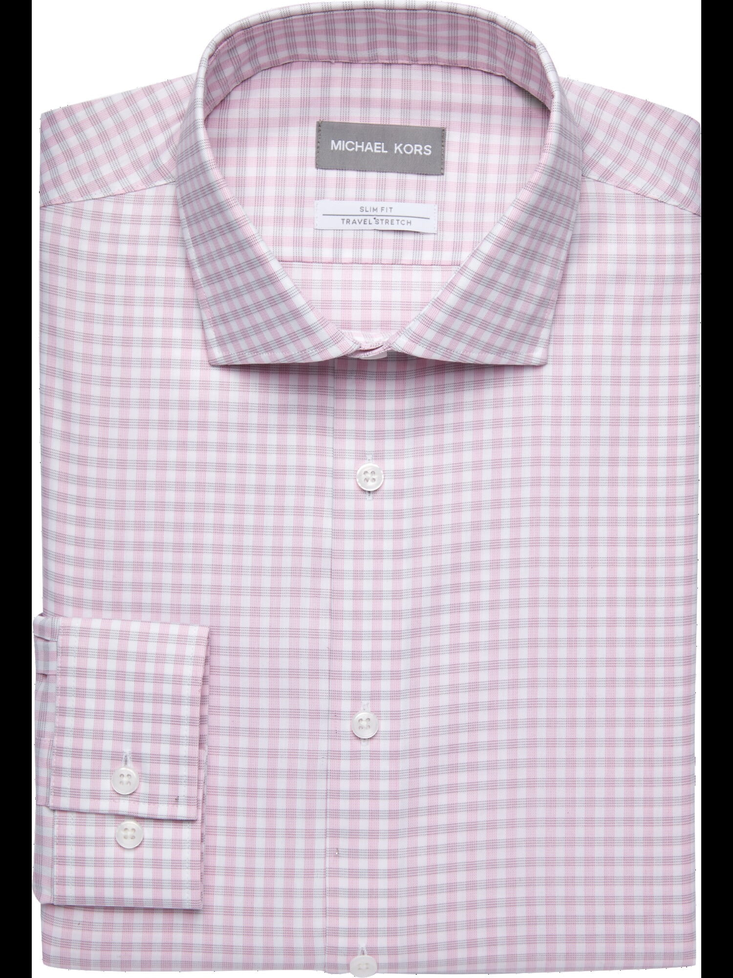 MICHAEL KORS Mens Pink Check Collared Dress Shirt L Dominican Republic |  Ubuy