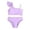 Purple, variant on Kids Girls Swimsuit 2 Piece Bikini Set Block Cut Out Pink Swimwear with Adjustable Strap 9-10 Years