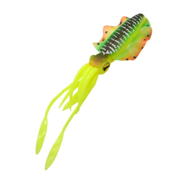 Señuelo de pesca suave de 15 cm de longitud Swimbait con faldas de calamar realistas Señuelo de pulpo Verde