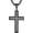 Black, variant on Cross Necklace for Men Stainless Steel Crucifix Pendant Silver White Gold Yellow Black Jesus Christ Plain Simple Women Fine Jewelry Gifts, 24 Inches Rolo Chain, Zirconia, Polished, Rope