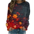 thumbnail image 2 of CLOISE Womens Sweatshirt Floral Graphic Pullover Sweatshirts Crewneck Long Sleeve Hoodies Shirts Orange Raglan Basic Blouses Fall Cute Preppy Clothes XL, 2 of 5
