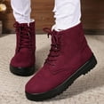 thumbnail image 2 of Winter Snow Boots for Women Anti-Skid Platform Lace up Casual Fuzzy Warm High Top Ankle Booties, 2 of 7