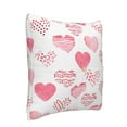 thumbnail image 3 of LNWH Pink Watercolor Heart Throw Pillow Covers, Square Soft Linen Decorative Pillow Cases, 18"x18", 3 of 8